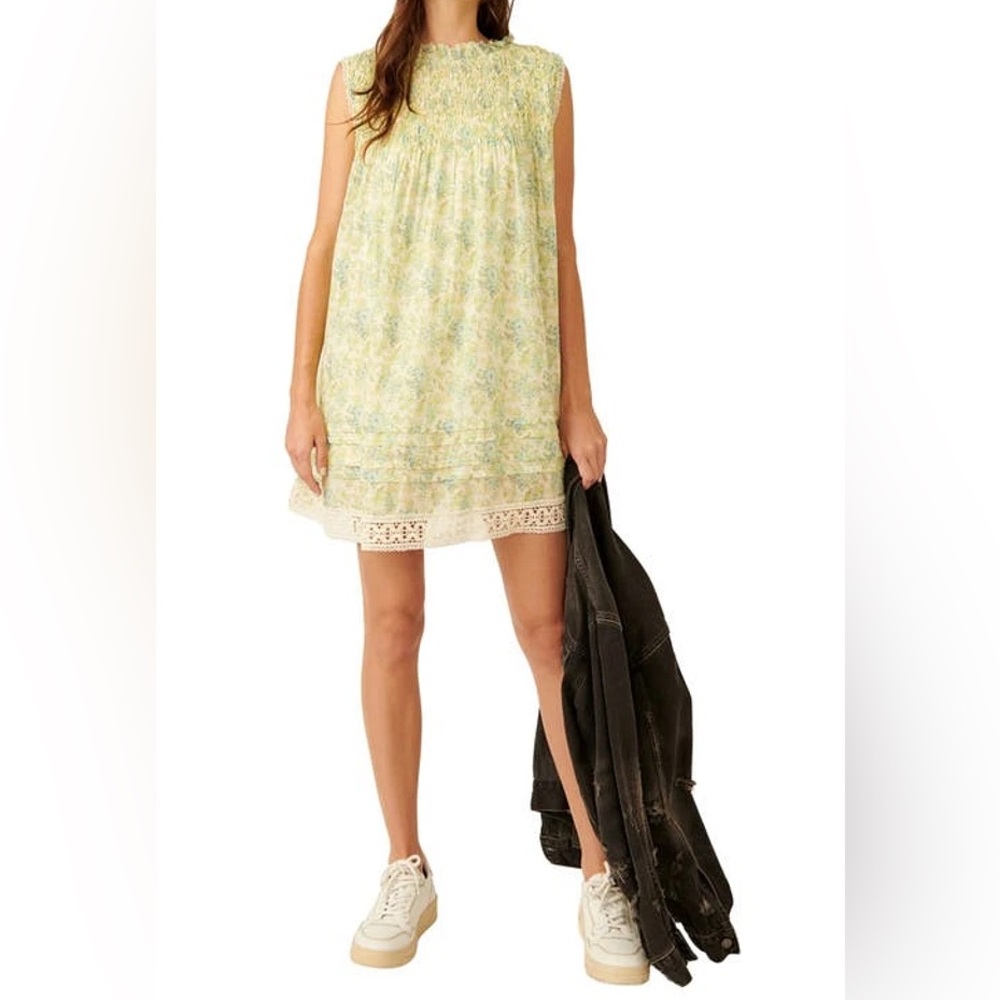 Free People Shea Floral Cotton Blend Babydoll Dress
